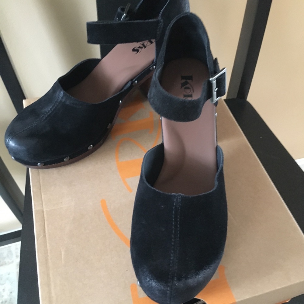 Kork-Ease Women's Black Suede Evah black suede clogs